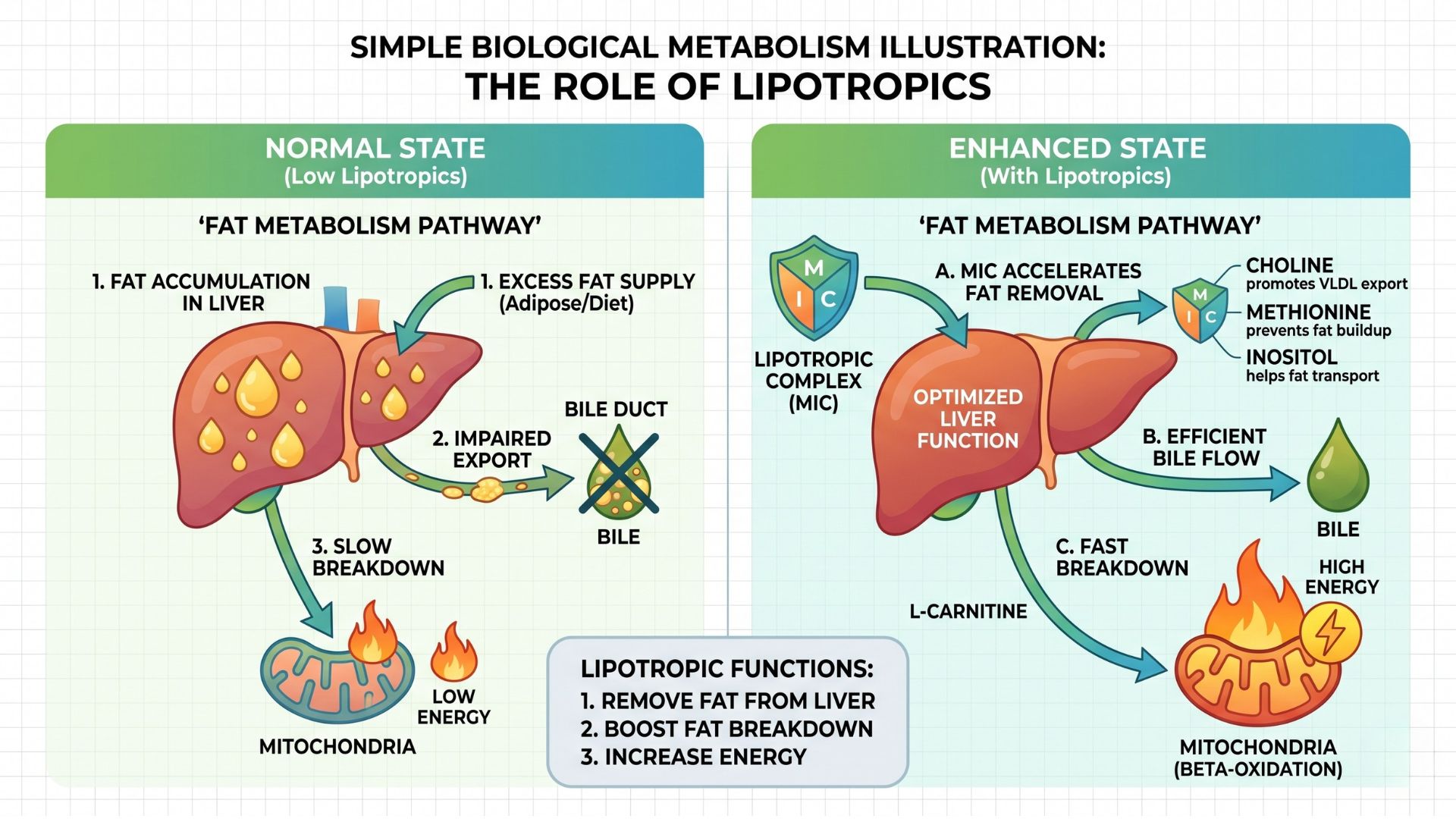 Biological metabolism illustration